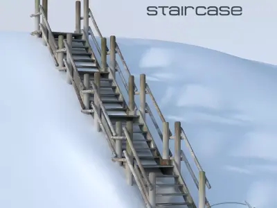 Wooden Stairs 3D model
