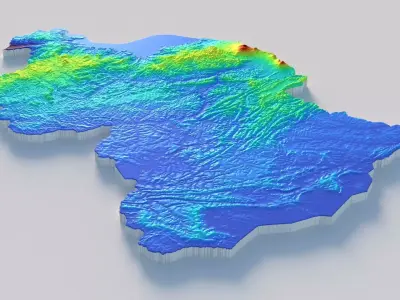 Rwanda Terrain Country 3D model