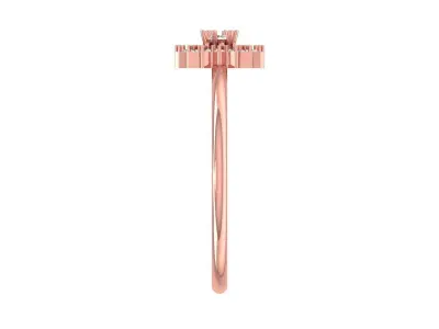 Solitaire Women Light Weight Flower Band Ring 3D print model