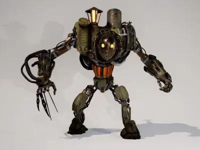 IndustrialMech02 Low-poly 3D model