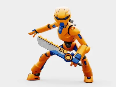 BATTLE DROID RF-800 RIGGED 3D model