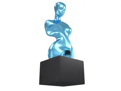 Abstract Woman Half Body Shape Sculpture v2 005 Low-poly 3D model