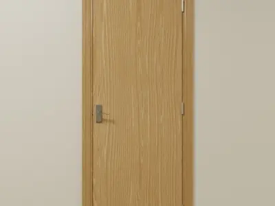 Flush Door Set Low-poly 3D model