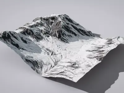 Snowy Landscape Low-poly 3D model