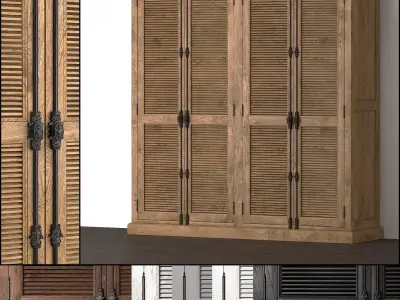 Shutter 4-door Cabinet 3D model
