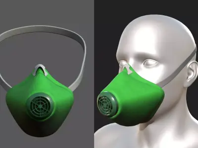 Gas mask helmet 3d safety isolated fantasy futuristic  Low-poly 3D model