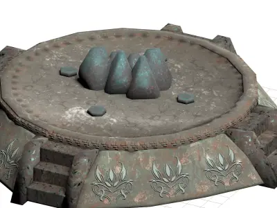 Lowpoly Respawn altar fighting platform Low-poly 3D model