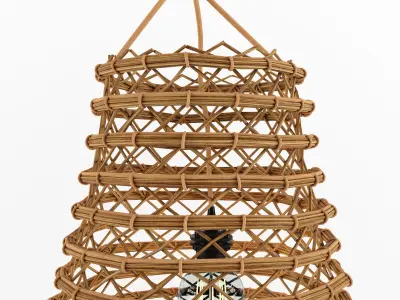 Bamboo rattan lamp 3D model