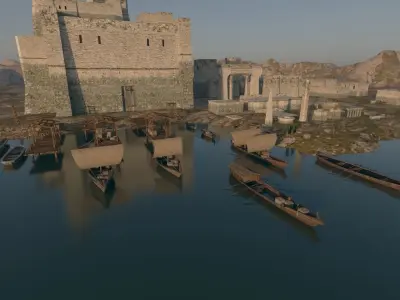 Castle Kitbash Low-poly 3D model