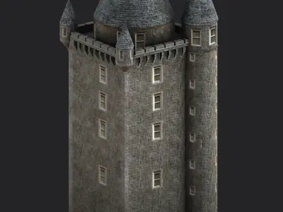 Scrabo Tower Low-poly 3D model