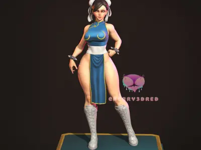 Pin up Chun li Street Fighter Outfit1  3D print STL 3D print model