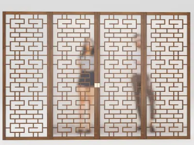 Partition sliding door 3D model