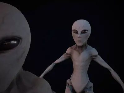 Alien humanoid Low-poly 3D model