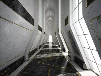 Sci-Fi Corridor 3D model 8