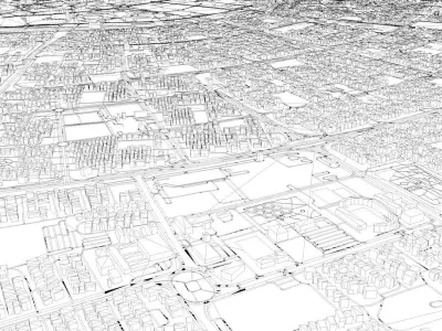 Kuwait City entire Country Low-poly 3D model