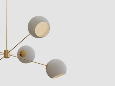 Staggered Glass 6-Light Chandelier 3D model