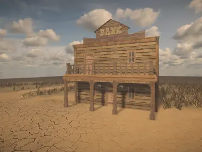 Western Buildings Pack Low-poly 3D model