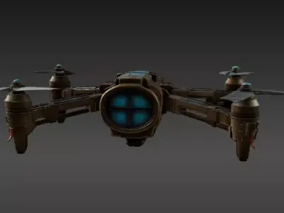 Futuristic Drone 3D Model  Game-Ready PBR  Sci-Fi Asset Low-poly 3D model