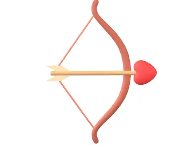 Cartoon Cupid Bow v1 003 Low-poly 3D model