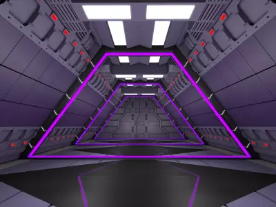 Sci Fi Corridor Tunnel 3D model