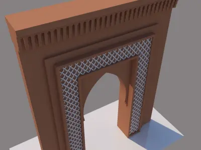 Traditional Moroccan Door Marrakech City 3D model