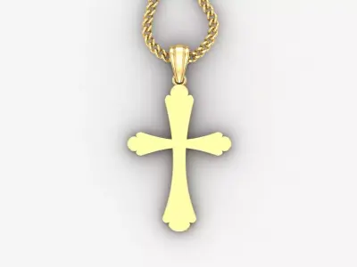 Light Gold 18K Cross Pendant 1CP047 3D print model purchase