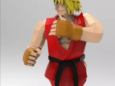 Papercraft street fighter 3d model arte origami 3D print model