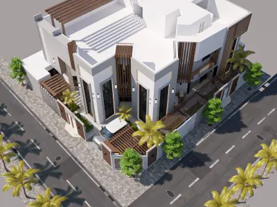 vila building 3D model 3D model