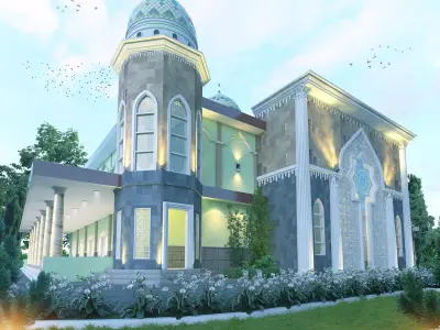 Green mosque 3D model