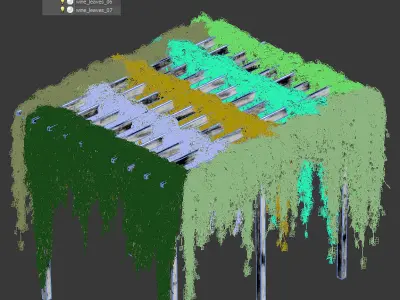 Pergola with grape leaves 3D model