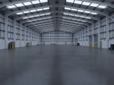 Industrial Warehouse Interior 11 Low-poly 3D model