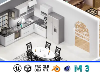 Room 26 Low-poly 3D model