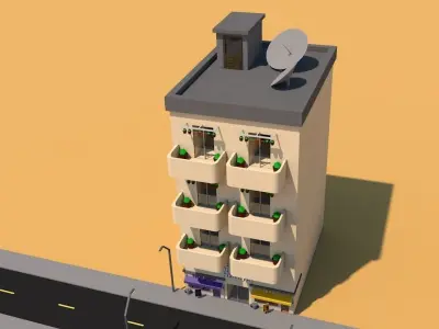 BEST AND THE CHEAPEST LOWPOLY BUILDINGS PACK Low-poly 3D model
