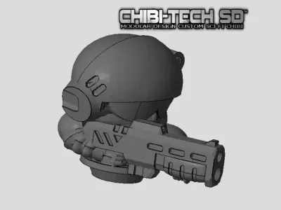 CHIBI-TECH SD - CORPORATION MK II RIFLE HATCH GUNNER 3D print model