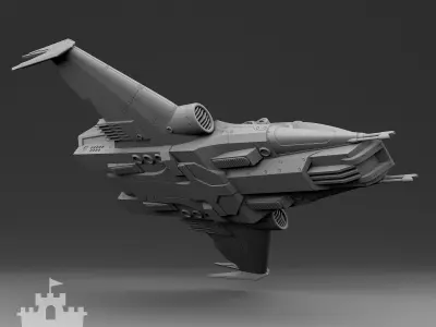 Space fighter 3D print model