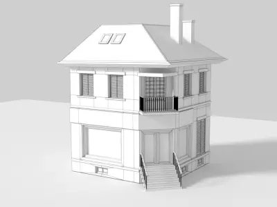 Parisian Building Low-poly 3D model