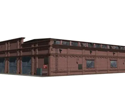 Railway depot Low-poly 3D model