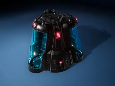 SciFi cryo chamber Low-poly 3D model