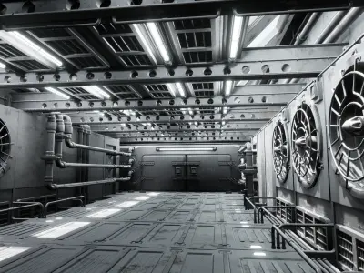 Industrial Showroom Low-poly 3D model