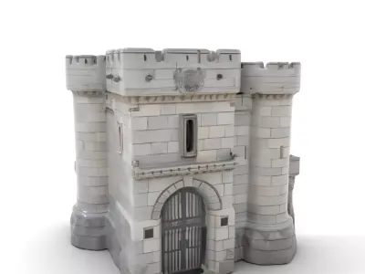 Medieval Stone Fortress model pack Low-poly 3D model