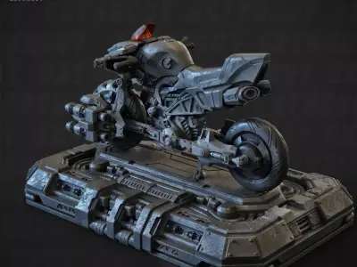  Iron Moped Bike 052-F 100mm and 32mm 3D print model