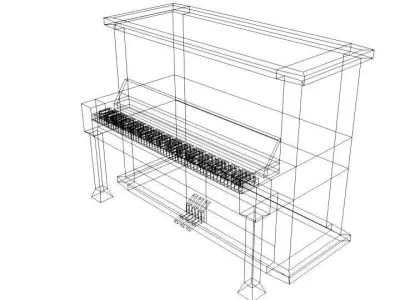 Piano - Upright 3D model
