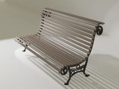 Wooden Bench 3D model