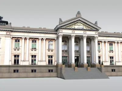 Classical Public Building Low-poly 3D model
