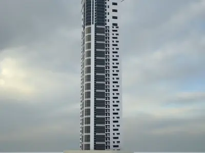 Aurora Tower Low-poly 3D model