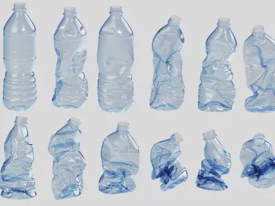 Crushed Plastic Bottle v1 3D model