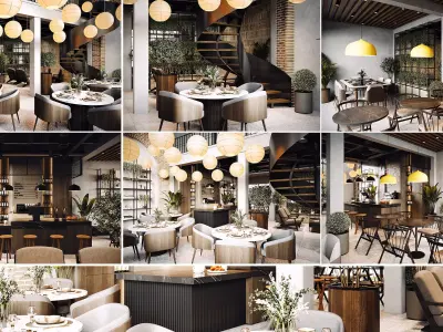 Coffee shop Design 001 3D model