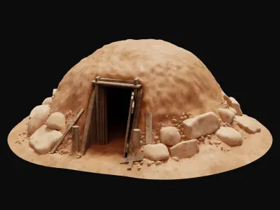 MUD CLAY DESERT EGYPTIAN ARAB HOUSE HUT SHELTER COLLECTION Low-poly 3D model