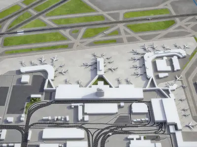 Honolulu - Airport - HNL Low-poly 3D model