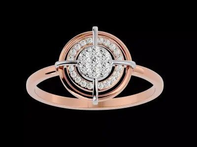 Light Minimalist Diamond Ring Earrings Pendant Set 3D print model